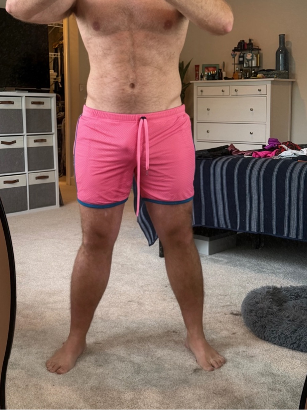 Men's Woof Athletic Drawstring Shorts in Pink XXL NWOT